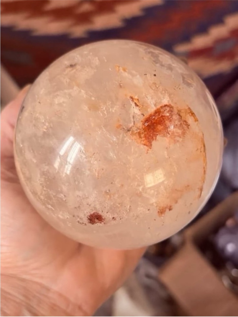 Clear Quartz Sphere HQ with Rainbows - Picture 4 of 8